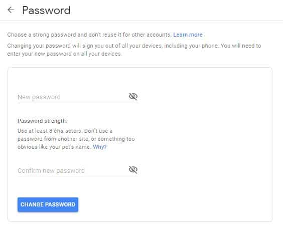 गूगल ईमेल आईडी पासवर्ड चेंज करने का दूसरा तरीका।